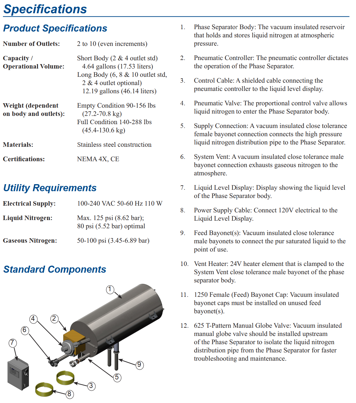 phase separator - specification